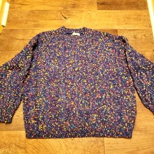 Mainstrip oversized blue confetti womens sweater size small